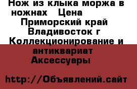 Нож из клыка моржа в ножнах › Цена ­ 10 000 - Приморский край, Владивосток г. Коллекционирование и антиквариат » Аксессуары   
